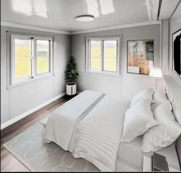 Dormitorio terminado, con ventanas de vidrio DVH