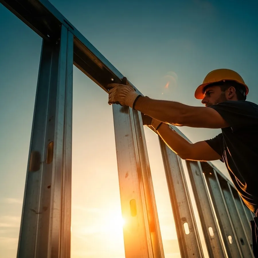 Perfiles de acero galvanizado conformados en frío como estructura portante.